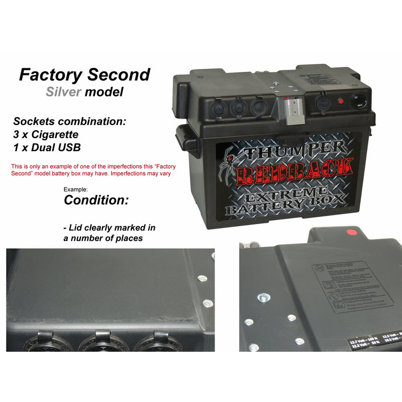 Thumper Battery Box - 3 x Cigarette + 1 x Dual USB + 2 x Anderson | Factory second - Home of 12 Volt Online