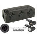 Accessory Dome - 3 gang - Cig / Merit / Engel / USB / Volt - Home of 12 Volt Online