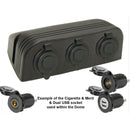 Accessory Dome - 3 gang - Cig / Merit / Engel / USB / Volt - Home of 12 Volt Online