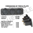 Accessory Plate - 3 gang - Cig / Merit / Engel / USB / Volt - Home of 12 Volt Online