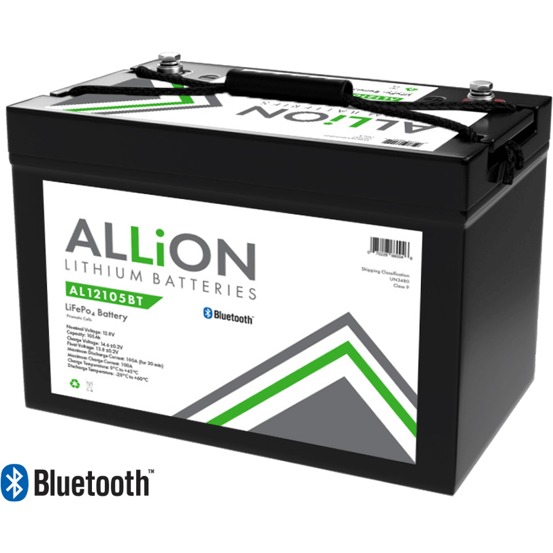 Allion AL12105BT Lithium LIFEPO4 Battery 105 AH with BLUETOOTH monitoring - Home of 12 Volt Online