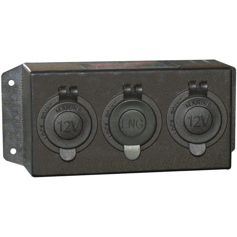 Control Box (Accessory) - Triple - 2 x Cigarette + 1 x Engel socket - Home of 12 Volt Online