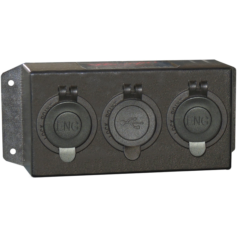 Control Box (Accessory) - Triple - 2 x Engel socket + 1 x Dual USB - Home of 12 Volt Online