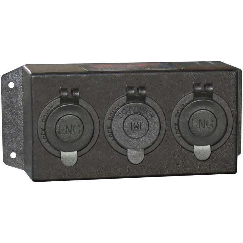 Control Box (Accessory) - Triple - 2 x Engel socket + 1 x Merit/Hella socket - Home of 12 Volt Online