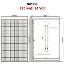 Solar Panel Powerhouse 24 VOLT 225watt (unregulated) 992 x 1316 x 35 mm - Home of 12 Volt Online