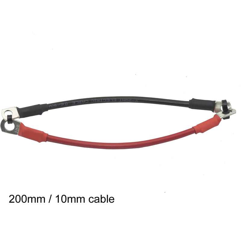 Linking cables 10sq 200mm length with 8mm eyelets - Home of 12 Volt Online