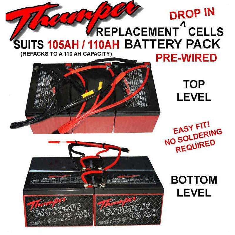 Thumper replacement batteries to suit 110 AH (DIP-110) - Home of 12 Volt Online